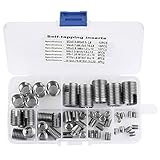 50pcs Gewindeeinsätze 302 Edelstahl Innengewinde Selbstschneidende Gewindeeinsatz Set Gewinde...