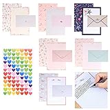Briefpapier und Umschläge Set, A5 Briefumschlag Briefpapier Set, 36 Blatt Schreibpapier Motivpapier...