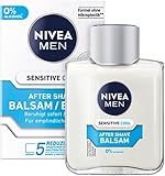 NIVEA MEN Sensitive Cool After Shave Balsam (100 ml), beruhigendes After Shave, Hautpflege nach der...