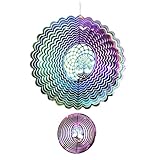 TFANUO Edelstahl Windspiel 3D Hängende Wind Spinner 25cm Leicht Drehendes Kinetic Windmobile...