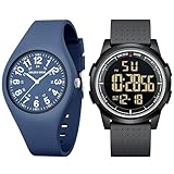 GOLDEN HOUR Ultradünne Minimalistische Sportuhr & Armbanduhr Digital Analoge