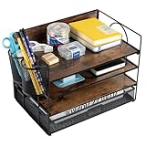 ZNMYDMT 4-stufiger Schreibtisch-Organizer und Zubehör, Papier-Briefablage-Organizer,...