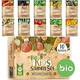 valeaf BIO Gemüse Samen Set für Kinder - Anzuchtset mit 10 Sorten Bio-Samen - Mini...
