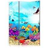 murando Akusticher Raumteiler für Kinder Foto Paravent 135x172 cm beidseitig auf Vlies-Leinwand...
