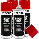 TECPO 4X Silikonspray 400 ml Gleitmittel Schmiermittel Trennmittel Gleitspray Schutzmittel...