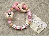 Baby Greifring personalisiert mit Namen | Mädchen Babyspielzeug & Lernspielzeug als Geschenk zur...