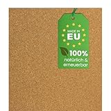 EKB Korkplatte 100x50cm 4mm stark I Natürliche Presskorkplatte für Pinnwand, Wanddekoration oder...