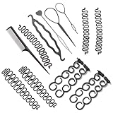 EODKSE 12 pcs Haare Frisuren Hilfe Set, Haar Zubehör DIY Kit,Knotenringe für Haarstyling,...