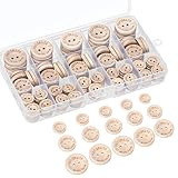 holzknöpfe, 140 Stück, knöpfe，knöpfe kinder mit 2 Löchern, natürliche Holzknöpfe, ideal zum...