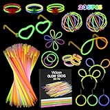 Vicloon Knicklichter Party Set, 100 Neon Leuchtstäbe mit 135 Verbinder, 7 Tolle Farben Knicklichter...