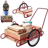 Bollerwagen/Handwagen STREND PRO - mit Holzkorpus, Belastbar bis 240 kg, Große Räder,...