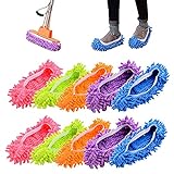 5 Paare Mop Schuhe, Bodenwischer Hausschuhe, für Haus Boden Staub Schmutz Haare Reinigung, 5 Farben