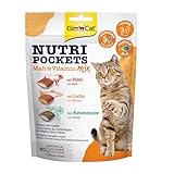 GimCat Nutri Pockets Malt & Vitamin Mix - Knuspriger Katzensnack mit cremiger Füllung und...