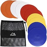 CampTeck U6934 - Runde Flache Markierungshütchen biegsam Sport Markierungsteller - (10er Pack) mit...