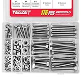 YEEZET 176 pcs M6 M8 M10 Schrauben und Muttern Sortiment aus 304 Edelstahl Sechskantschrauben...