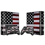 Skins Skin Skin für Xbox 360 E Konsole und Fernbedienungen, Vinyl-Aufkleber US-Flagge