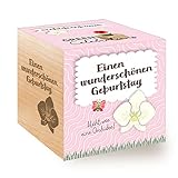 Feel Green 296572 Celebrations Ecocube, Orchideenbaum, Holzwürfel Mit Lasergravur «Einen...