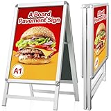 VAIIGO Kundenstopper DIN A1 Kundenstopper Outdoor Plakatständer Wetterfest Silber, Aluminium...