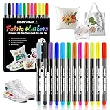 Sternhell 12Farben Textilfarbe Textilmarker Waschmaschinenfest Textilstifte Waschfest...
