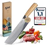 kjøk Premium Nakiri Messer mit Olivenholzgriff 17cm Japanmesser-Style Härte 58±2 HRC - extra...