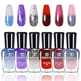 6 Farben Temperaturgesteuerter Farbwechsel Nagellack Set - Farbwechselnder Nagellack, Kein UV-Licht...