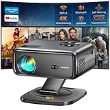 Beamer【Android TV & 360° Drehung】 HORLAT Beamer Unterstützt 4K, 25000 Lumen Full HD 1080P WiFi...