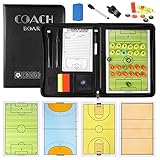 MKNZOME Professional Tragbar Taktikboards, Magnet Fußball Coach-Board Taktikmappe Coach-Mappe mit...