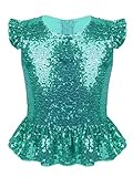 inhzoy Kinder Mädchen Pailletten Top T-Shirt Glitzer Shirt Oberteil Glitter Top Tanzoberteile Party...