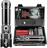 Shadowhawk Taschenlampe Led 500000 Lumen, Extrem Hell Taschenlampe USB Aufladbar Taktische...