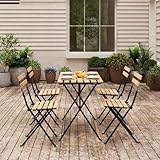 casa.pro Gartenmöbelset Bovino 5-TLG. Gartentisch mit 4 Stühlen Gartengarnitur Outdoor Essgruppe...