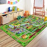 Capslpad Kinder Spielmatte 160x100cm rutschfest Stadtplan Spielplatz Teppich Waschbar Auto...