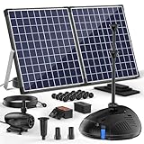 Biling 50W Solar Teichpumpe mit Filter, 2100 l/h Solarpumpe Solar Teichfilter Komplettset mit Pump,...