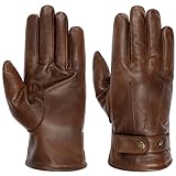 Stetson Seward Buffalo Lederhandschuhe Handschuhe Fingerhandschuhe Herrenhandschuhe (9 HS - braun)