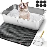 LipCat® XXL Edelstahl Katzenklo | Große Katzentoilette für Jede Katze | Geruchsneutral,...