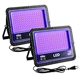 OUSIDE 2 Stück UV LED Schwarzlicht Strahler 100W, IP66 Wasserdicht Outdoor UV Strahler mit...