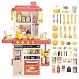 deAO Kinderküche “My Little Chef“ mit Sounds und Licht, Dampf, 50PCS kinderküche zubehör...