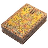 LRXIYODE Goldfolie Pokerkarten wasserdichte Plastik Spielkarten mit Gold Drachen Design Glatte...