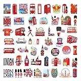 Britische Pride-Aufkleber | 50 Stück mit Union Jack und London Red Bus Designs | wasserdichte...