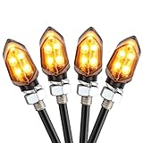 AUTTGINN 12V LED Smoked Motorrad Blinker 5 LEDs Mini Blinker Lauflicht Motorradblinker 4 Stück IP65...