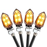 AUTTGINN 12V LED Smoked Motorrad Blinker 5 LEDs Mini Blinker Lauflicht Motorradblinker 4 Stück IP65...