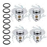 4 Stück Waschbeckenstöpsel Pop Up Abflusssieb Anti Clogging + 8 Dichtringe, Universal...