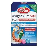 Abtei Magnesium 500 Plus Extra-Vital-Depot – hochdosierte Magnesiumtabletten – mit allen...