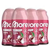MORE Zerup, Cherry, 4 x 65 ml, für bis zu 32 l Fertiggetränk, zuckerfreier Sirup mit echten...