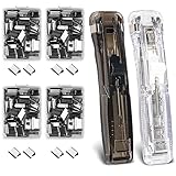 NTGRTY Hefter 2 Stück Push Clip Hefter Reusable Creative Stapler Mini Push Hefter mit 200 Stück...