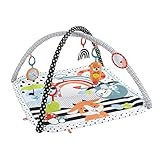 Fisher-Price Tierfreunde Kontrast-Spieldecke, Spielbogen, mit Musik und Licht, Krabbeldecke für...