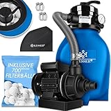 KESSER® Sandfilter Sandfilteranlage + 700g Filterbälle ersetzen 25kg Filtersand- Poolfilter 10...