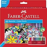 Faber-Castell 111260 - Buntstifte Set Castle, 60-teilig, hexagonal, bruchsicher, für Kinder und...