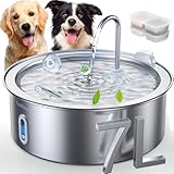 FEELNEEDY 7L Katzenbrunnen Edelstahl, Trinkbrunnen für Hunde mit 2 Filters Geeignet für die...