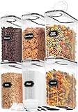 Skroam Müslibehälter, 6 Stück, luftdichte Frischhaltedosen mit Deckel, Kunststoff, Müsli-Spender...