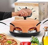 Heidenfeld Pizzaofen Pizzachef - Platz für 6 Personen - Elektrischer Pizza Ofen - 1000 Watt -...
